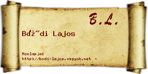 Bódi Lajos névjegykártya